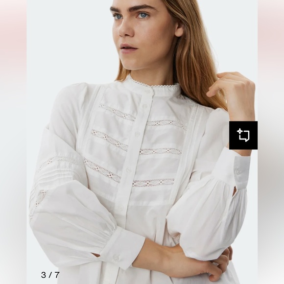 NWT Zara crochet button down shirt - Picture 3 of 9